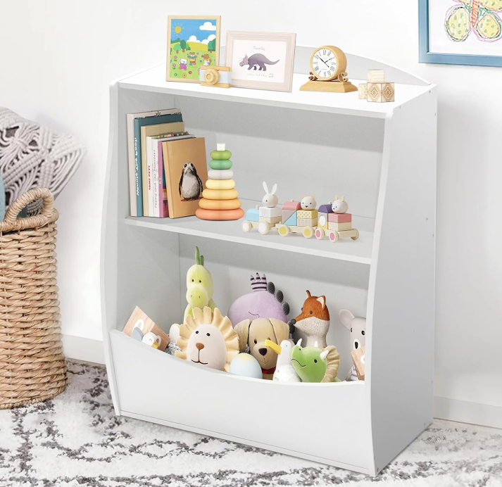 Kids Bookshelf and Toy Storage Organizer, Children's Wooden Storage Cabinet for Bedroom, Playroom, Hallway and Classroom